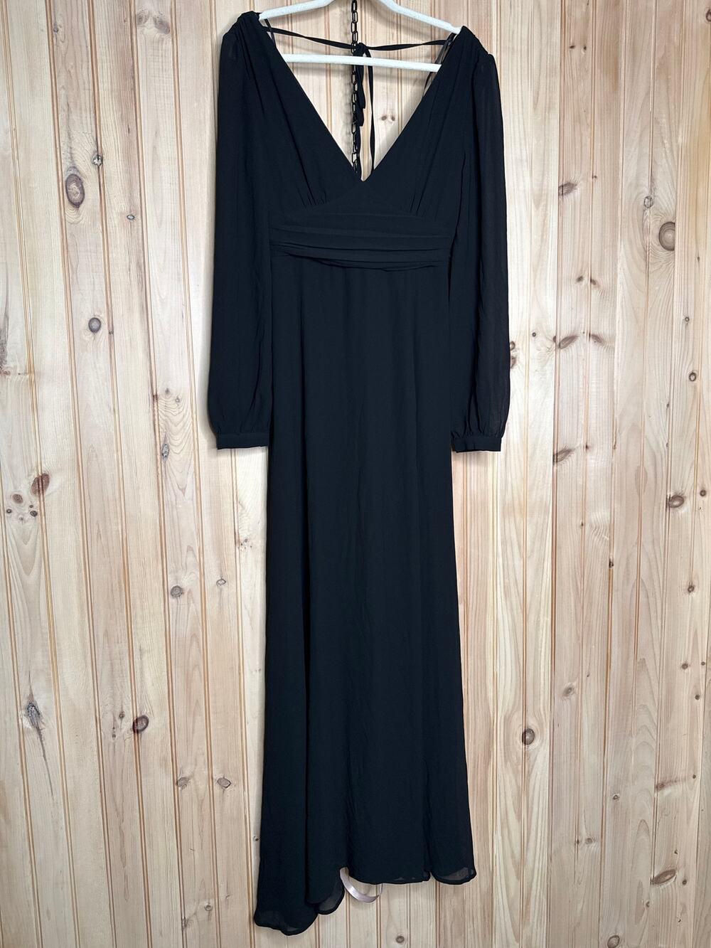 NWT Lulus Love You So Black Long Sleeve Maxi Dress Sz S - Picture 2 of 7